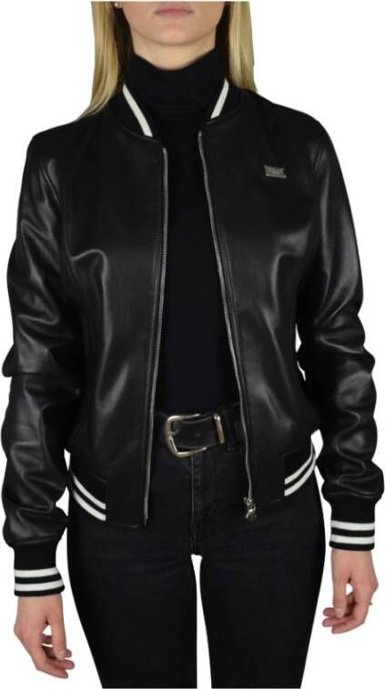 Philipp Plein Bomberjack met hart- en rozenmotief Zwart Dames