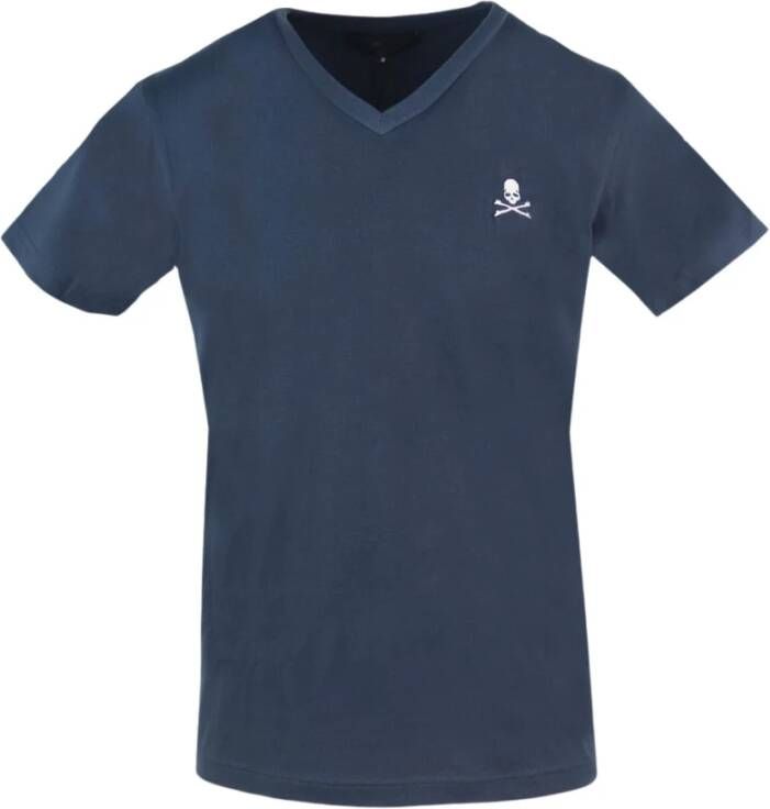 Philipp Plein Heren V-Hals Korte Mouw T-Shirt Blauw Heren