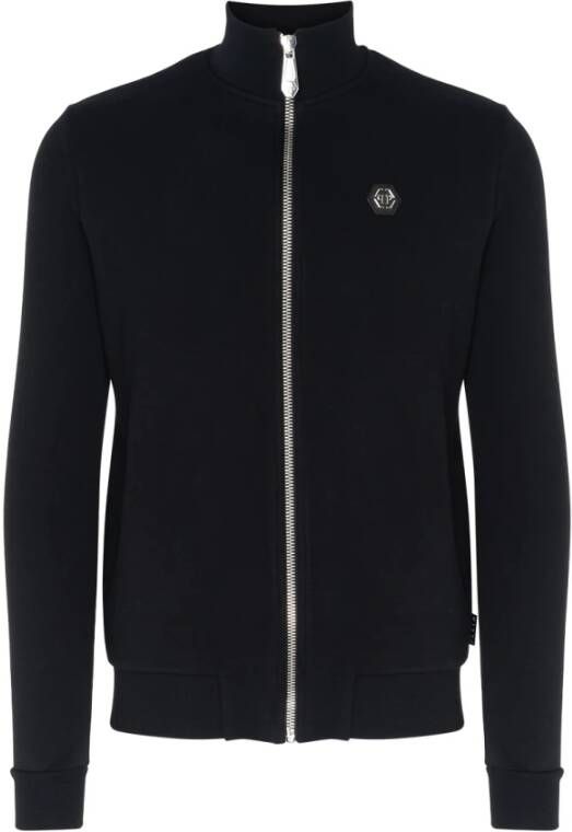 Philipp Plein Hexagon Zip-through Sweatshirt voor Heren Zwart Heren