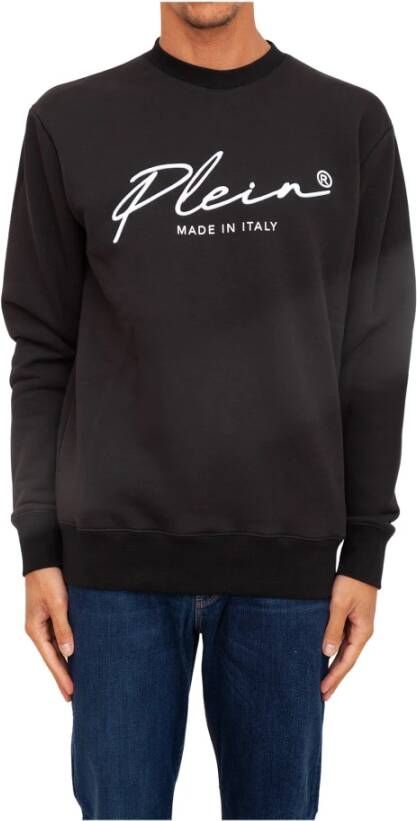 Philipp Plein Logo Sweartshirt met Contrastdetail Black Heren