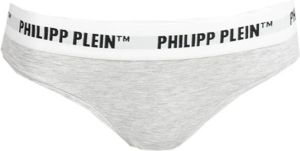 Philipp Plein Hoogwaardige Logo Taille Slipjes 2-Pack Grijs Dames
