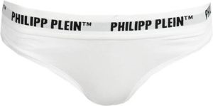 Philipp Plein Hoogwaardige Logo Tailleband Figi Slip 2-Pack Wit Dames