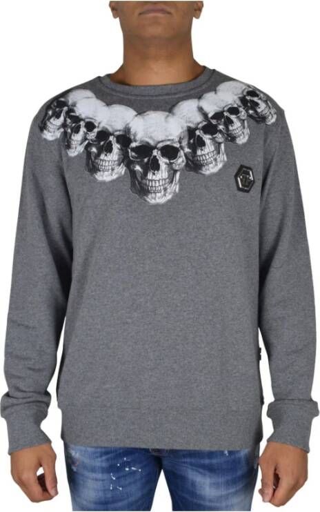 Philipp Plein Langarm Sweatshirt met Skull Print Grijs Heren