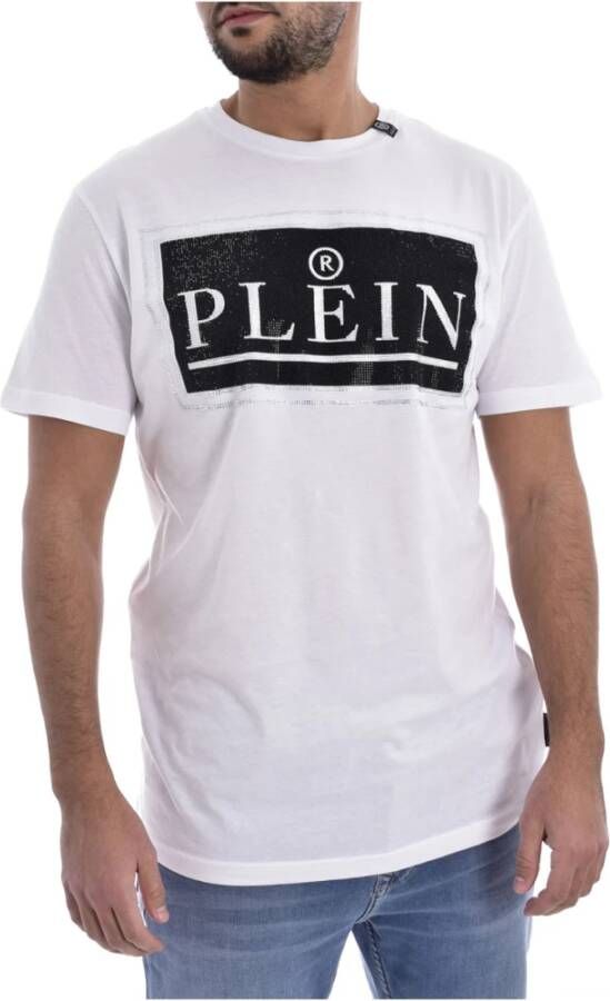 Philipp Plein Luxe Logo Strass T-Shirt Wit Heren