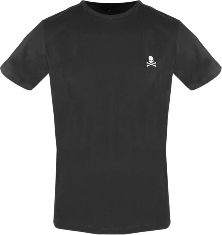 Philipp Plein Zwart Katoenen T-Shirt met Geborduurd Logo voor Heren Black Heren