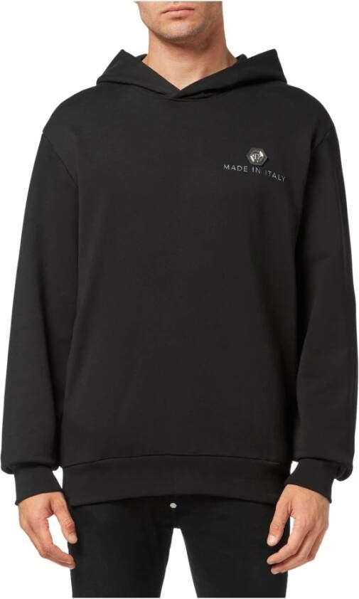 Philipp Plein Mjb2857 Zwarte Hoodie voor Heren Zwart Heren