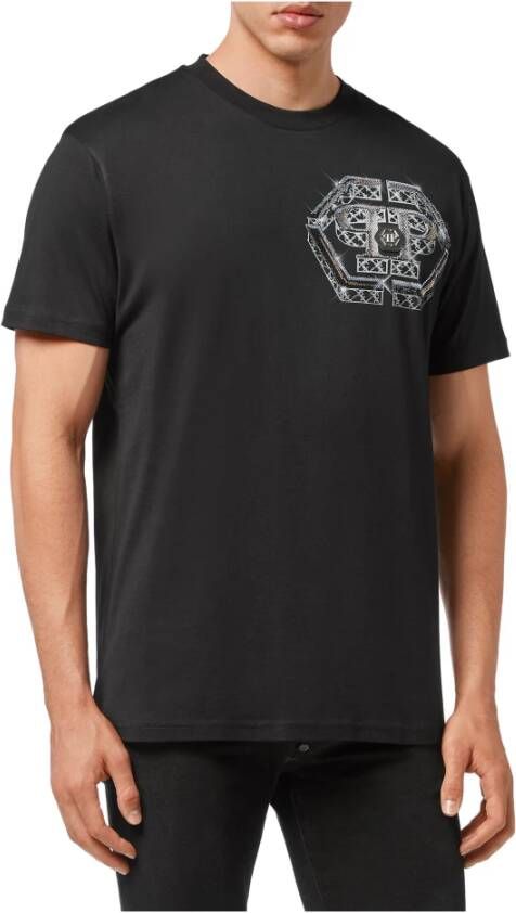 Philipp Plein Mtk5927 Zwart Heren T-Shirt Zwart Heren