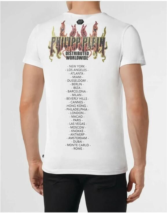 Philipp Plein F White T-Shirt Unisex Handwas Italiaans Gemaakt White Heren - Foto 3