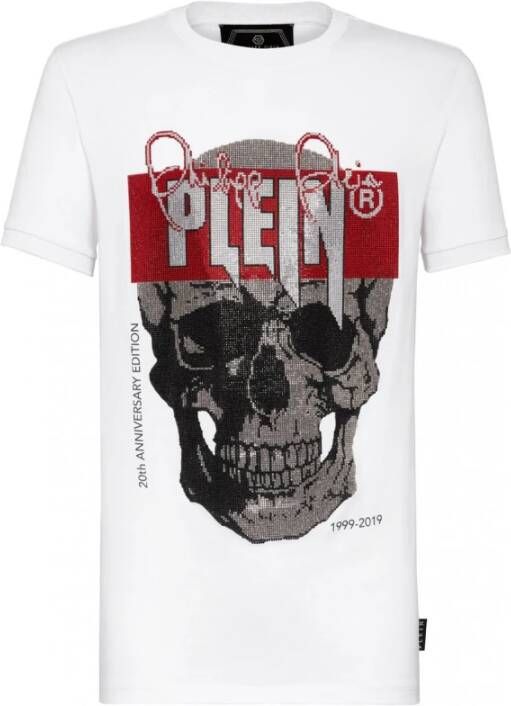 Philipp Plein T-shirt platina gesneden ronde nek White Heren