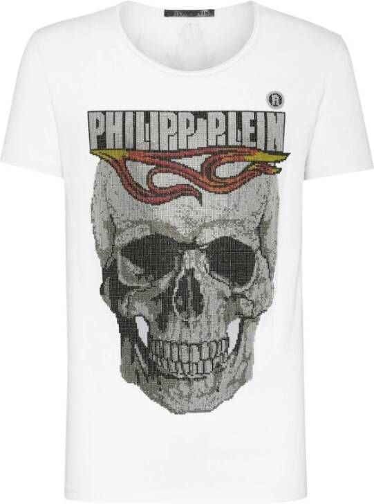 Philipp Plein F White T-Shirt Unisex Handwas Italiaans Gemaakt White Heren
