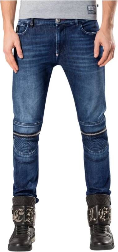 Philipp Plein Artistic Slim Stretch Jeans Blue Heren