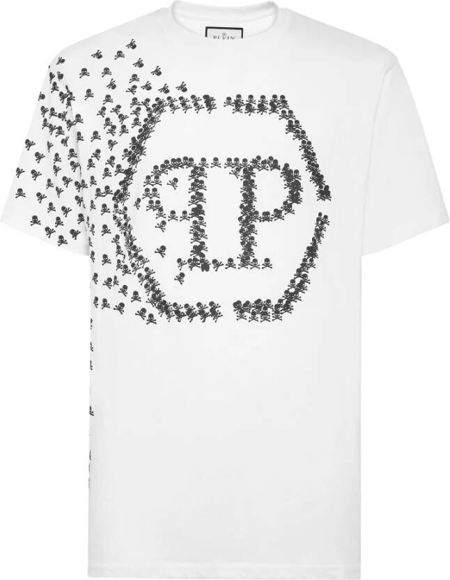 Philipp Plein Skull Bones T-Shirt voor Heren Wit Heren