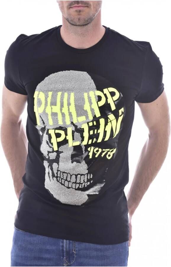 Philipp Plein Skull Rhinestone T-shirt Zwart Black Heren