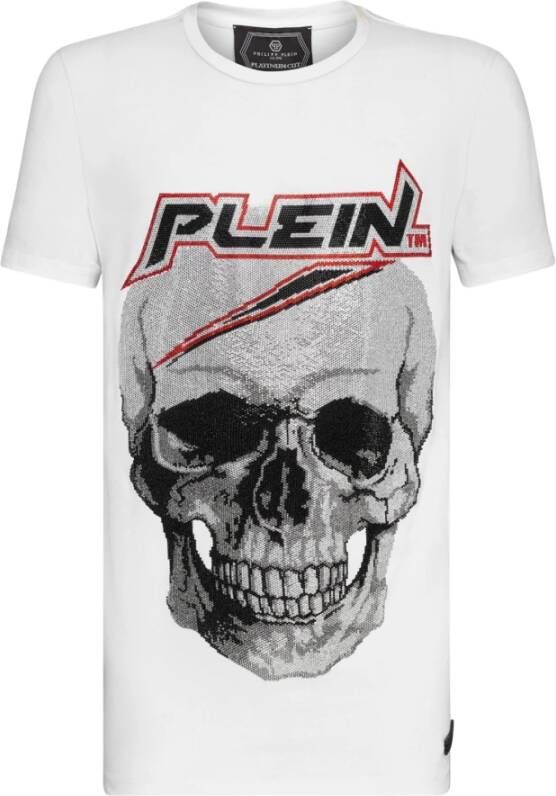 Philipp Plein Witte T-shirt met ronde hals White Heren
