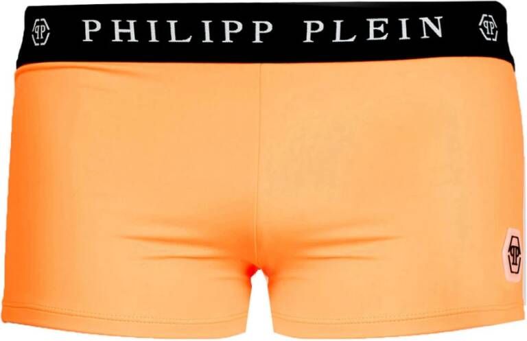 Philipp Plein Stijlvolle Heren Zwemkleding Collectie Oranje Heren