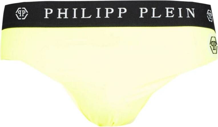 Philipp Plein Strandshorts met elastische tailleband Geel Heren