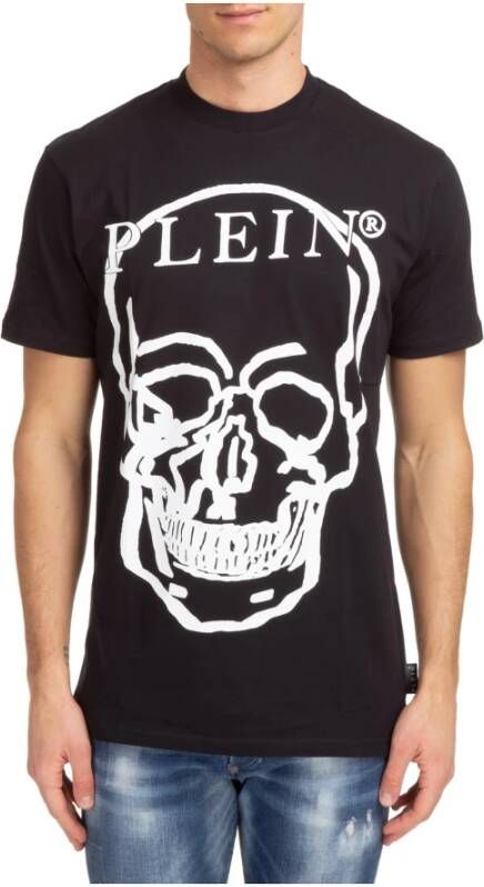Philipp Plein T-Shirt met Ronde Hals en Uniek Design Detail Zwart Heren