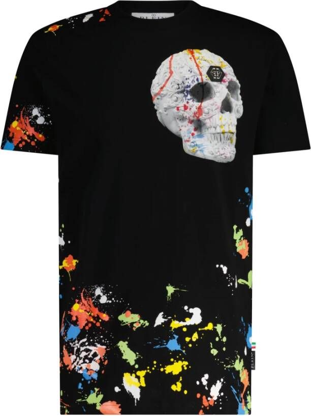 Philipp Plein T-shirt met schedellogo en kleurrijke details Zwart Heren