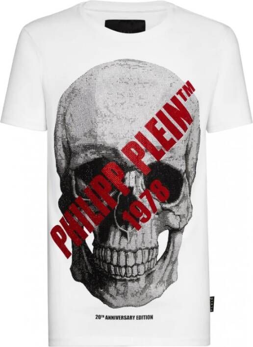 Philipp Plein T-shirt ronde nek ss schedel Wit Heren
