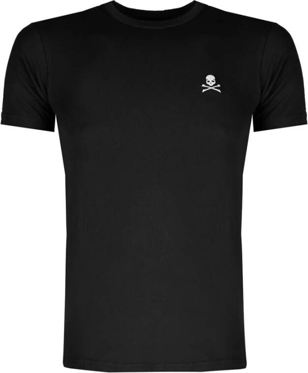 Philipp Plein Zwart Katoenen T-Shirt met Geborduurd Logo voor Heren Black Heren
