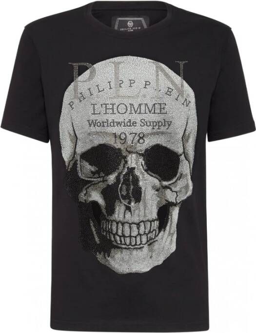 Philipp Plein T-shirt met schedelprint Black Heren