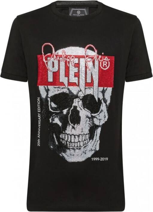 Philipp Plein Skull Rhinestone Katoenen T-shirt Black Heren