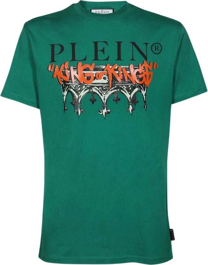 Philipp Plein Katoenen T-shirt met stijlnaam Green Heren