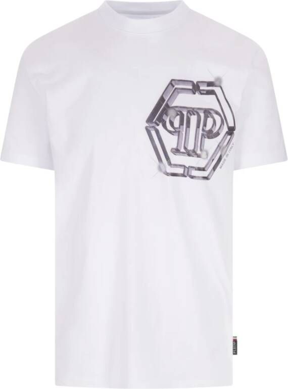 Philipp Plein Witte Symbolen T-shirt voor Heren Wit Heren