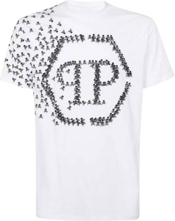 Philipp Plein Klassiek Katoenen T-Shirt voor Heren Wit Heren