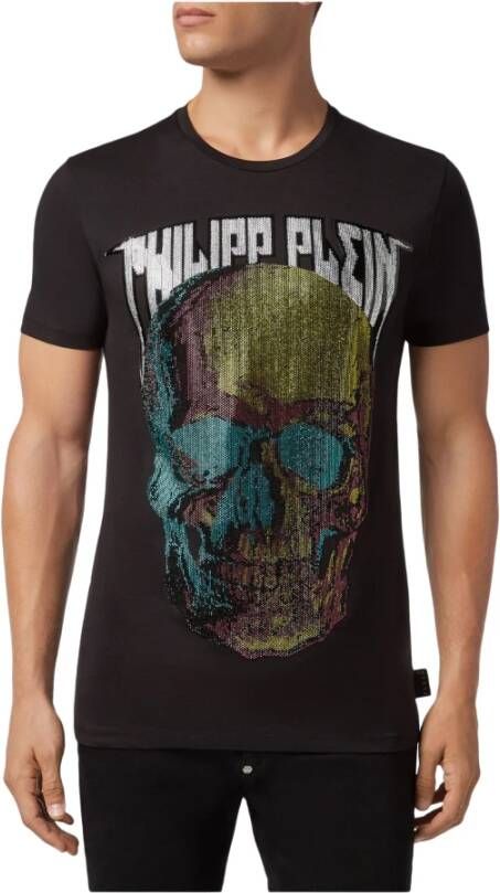 Philipp Plein Skull Rhinestone T-shirt Mannen Black Heren
