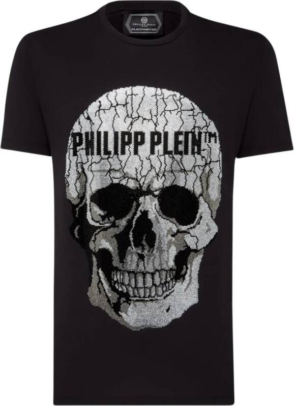 Philipp Plein Zwarte T-shirt met Skull Str Black Heren