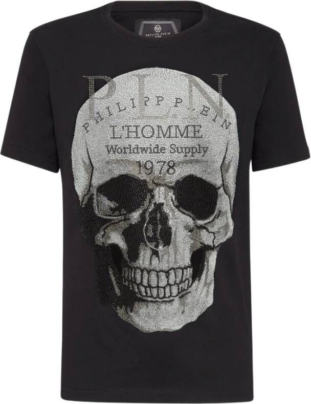 Philipp Plein T-shirt met schedelprint Black Heren