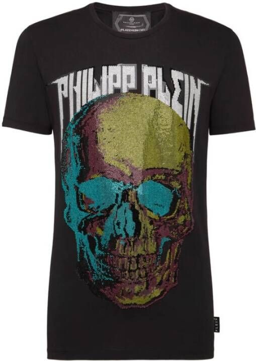 Philipp Plein Skull Rhinestone T-shirt Mannen Black Heren