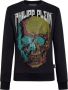 Philipp Plein LS Skull Zwart Sweatshirt met Handtekeningontwerp Black - Thumbnail 1