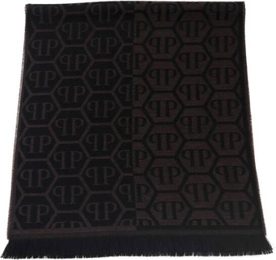 Philipp Plein Upgrade je look met deze Monogram Sjaal Brown