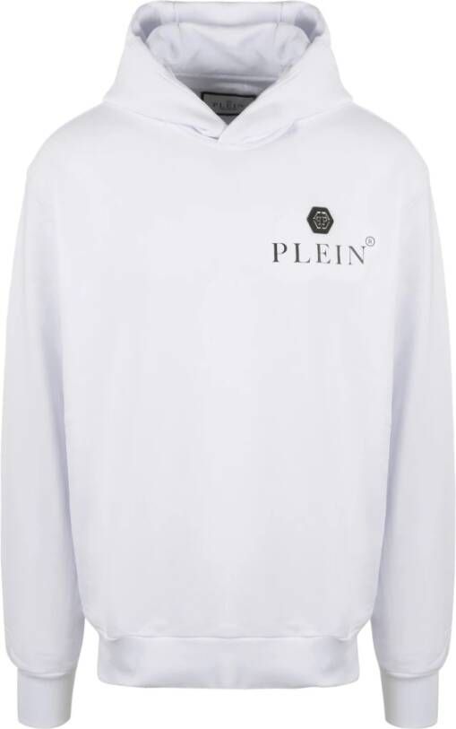 Philipp Plein Zeshoekige hoodie Wit Heren