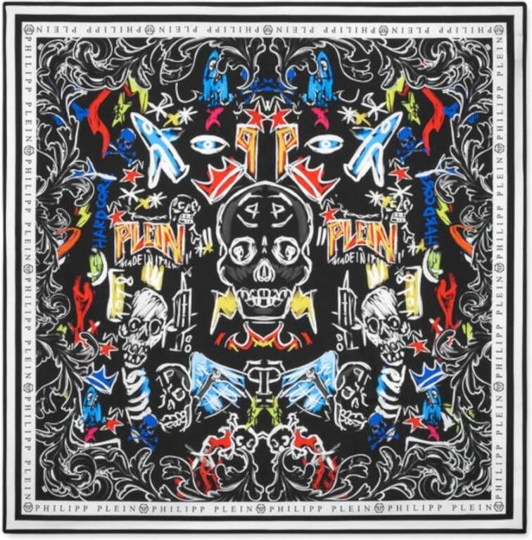 Philipp Plein Zijden Sjaal Elegantie Meerkleurig Unisex