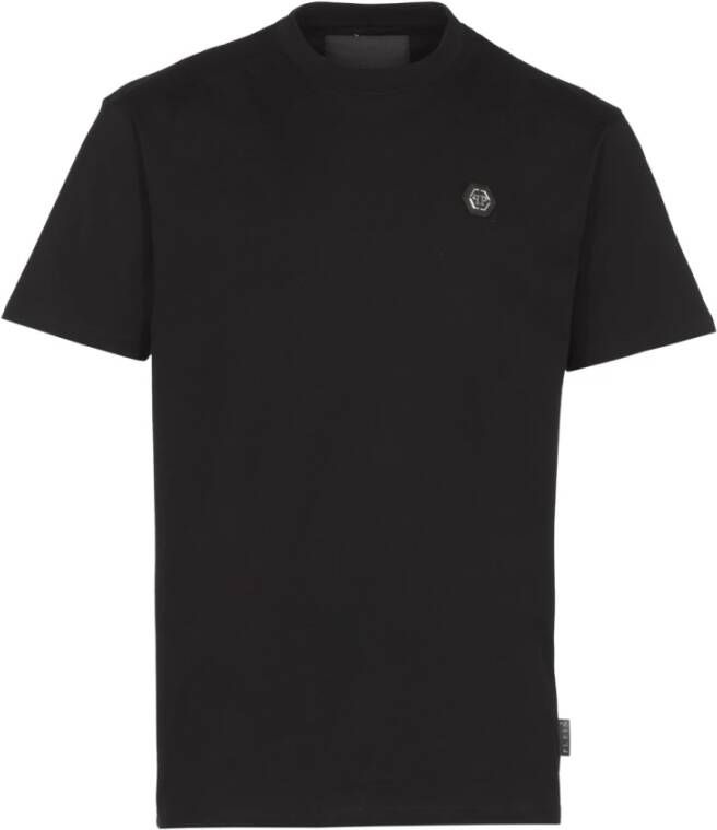 Philipp Plein Zwarte katoenen T-shirt met logo detail Zwart Heren