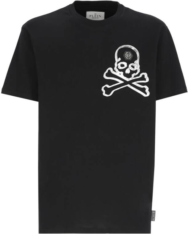 Philipp Plein Zwarte katoenen T-shirt met Skull&Bones print Zwart Heren