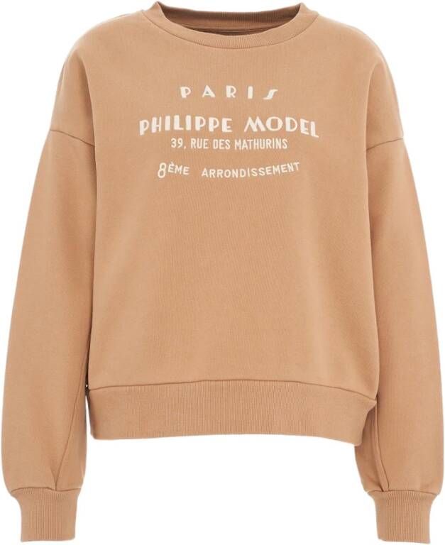 Philippe Model Bruine Aw23 Dames Sweatshirt Stijlvol en Comfortabel Bruin Dames