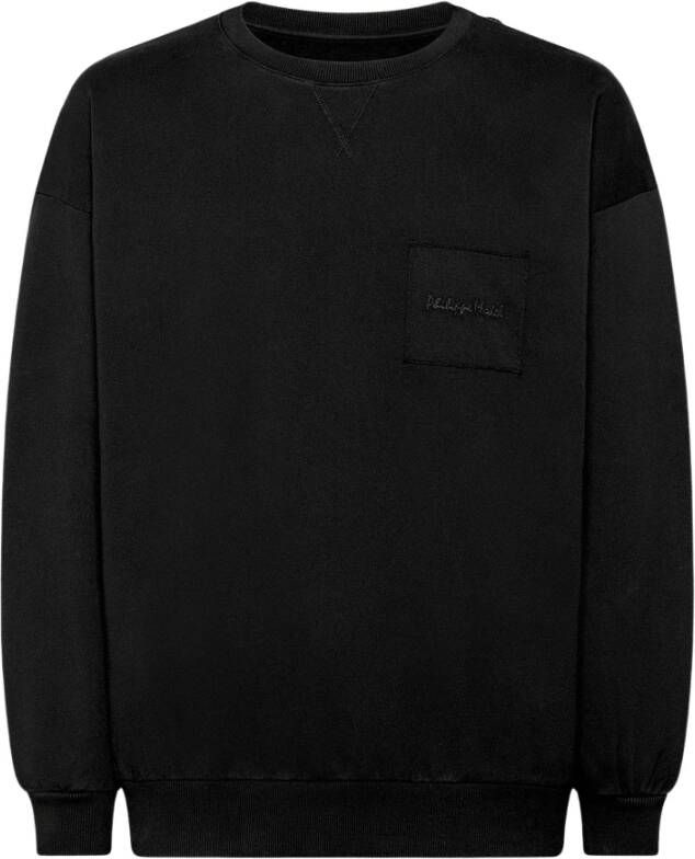 Philippe Model Bastien Oversized Zwart Crew Neck Sweatshirt Black Heren
