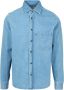 Philippe Model Herenoverhemd van denim en leer Blue Heren - Thumbnail 1