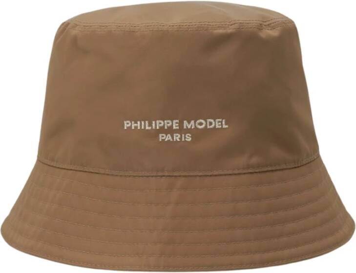 Philippe Model Elegant Nylon Bucket Hat Bruin Heren