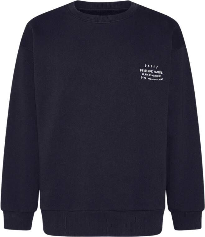 Philippe Model Frans Street Style Crewneck Sweatshirt Blauw Heren