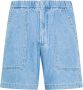 Philippe Model Denim en Leren Bermuda Shorts Blue Heren - Thumbnail 1