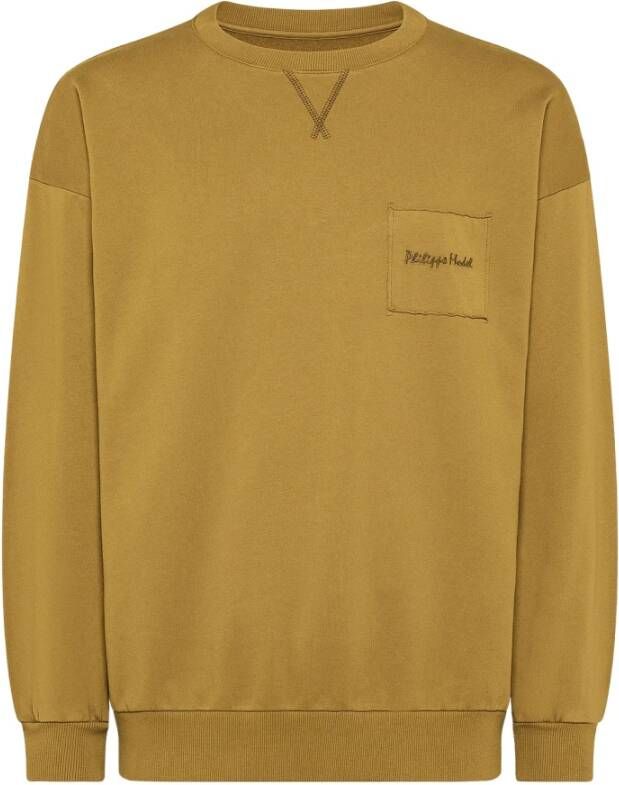 Philippe Model Oversized Crewneck Sweatshirt in Mosterdgeel Green Heren