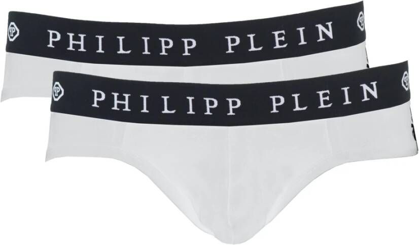 Philipp Plein Elastische Boxershorts Wit (2-Pack) White Heren