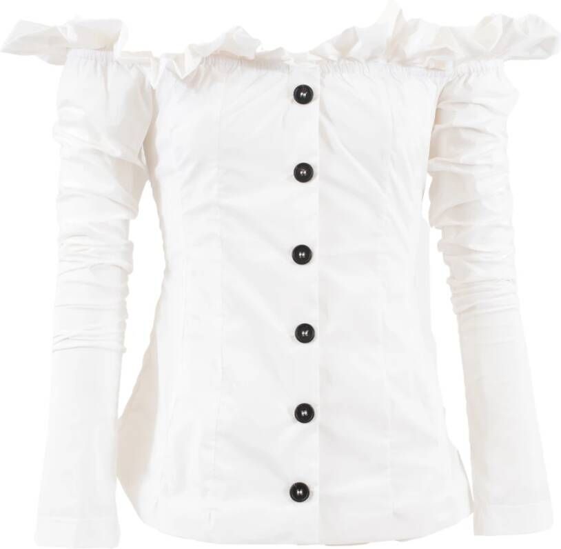 Philosophy di Lorenzo Serafini Zomerse getailleerde blouse met vierkante kraag White Dames