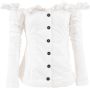 Philosophy di Lorenzo Serafini Zomerse getailleerde blouse met vierkante kraag White Dames - Thumbnail 1