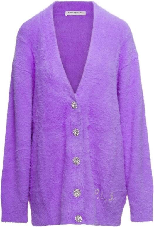 Philosophy di Lorenzo Serafini Comfortabele Oversized Cardigan voor Dames Purple Dames